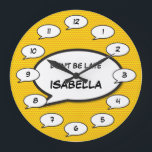 DON'T BE LATE Comic Book Pop Art Große Wanduhr<br><div class="desc">Fun trendy superhero comic book pop clocks that are sure to add a splash of colour to a range of rooms around your home or office. An ideal way to treat yourself or someone that you know with these cool, unique comic con designer clocks. Why not add some zap pow...</div>