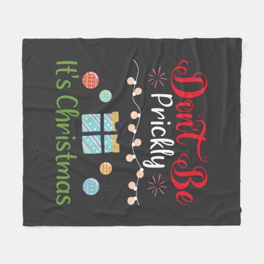 Don't Be Prickly - Funny Christmas Fleecedecke (Vorderseite (Horizontal))