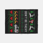 Don't Be Tachy Ugly Christmas Nurse Proud Happy Ho Fleecedecke (Vorderseite (Horizontal))