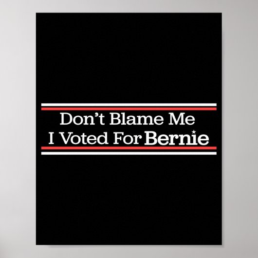 Dont Blame Me I Voted For Bernie Sanders  Poster (Vorne)