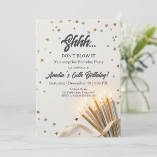 Don't Blow It Gold Glitter Surprise Birthday Party Einladung