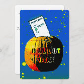 Don't Boo—Abstimmung—Pop Art Pumpkin Ballot Box Einladung (Vorne/Hinten)