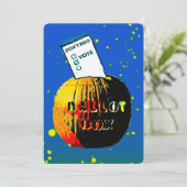 Don't Boo—Abstimmung—Pop Art Pumpkin Ballot Box Einladung (Stehend Vorderseite)