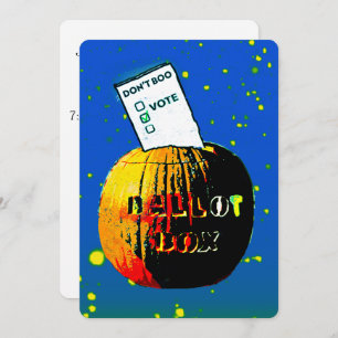 Don't Boo—Abstimmung—Pop Art Pumpkin Ballot Box Einladung