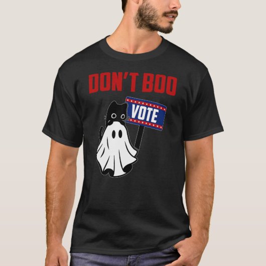 Don't Boo Vote Kamala Harris 2024 Black Cat Ghost T-Shirt (Vorderseite)