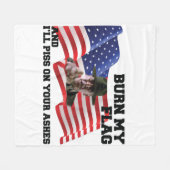 Don't burn my flag fleecedecke (Vorderseite (Horizontal))