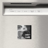 "Don't Care" Crabby Cat Yawing Magnet (In Situ (Geschirrspüler))