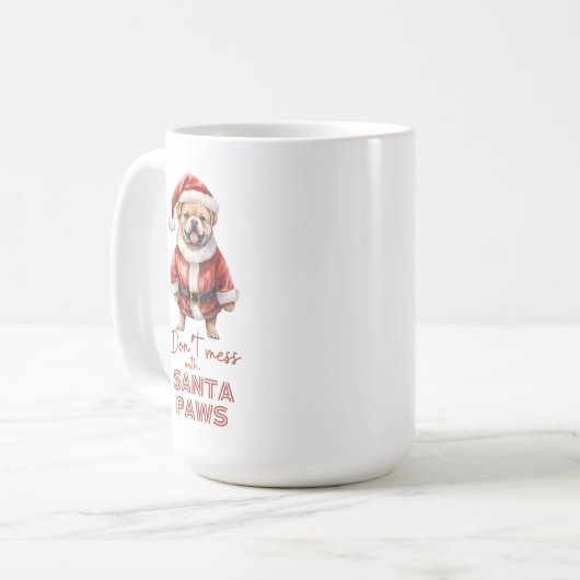 'Don't chess with Santa Paws' niedlicher Hundelieb Kaffeetasse (Vorderseite Links)