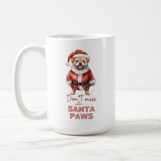 'Don't chess with Santa Paws' niedlicher Hundelieb Kaffeetasse (Links)