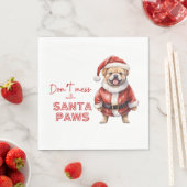'Don't chess with Santa Paws' niedlicher Hundelieb Serviette (Beispiel)