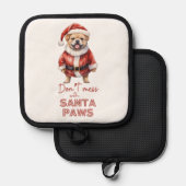 'Don't chess with Santa Paws' niedlicher Hundelieb Topflappen (Vorderseite/Rückseite)