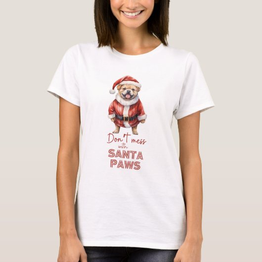 'Don't chess with Santa Paws' niedliches Hundeschl T-Shirt (Vorderseite)