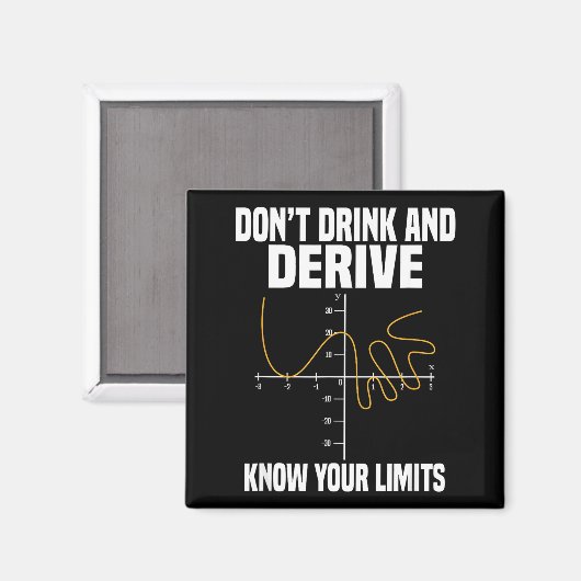 Dont Drink And Derive And Know Your Limit  Magnet (Vorderseite/Rückseite)