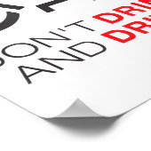 Don't Drink And Drive! Funny Wheelchair Drinking Poster (Ecke)