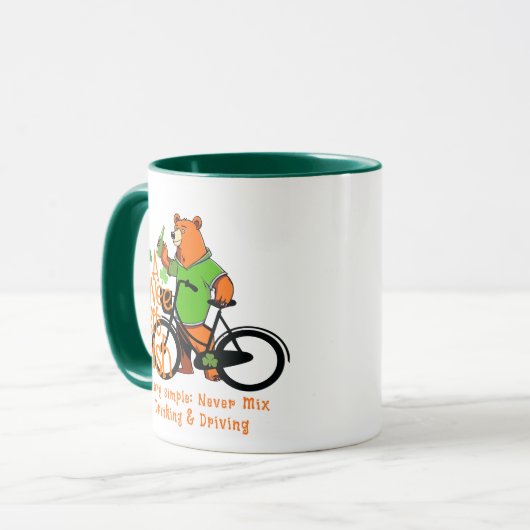 Don't Drink & Drive St. Patrick's Day Irish Bear Tasse (Vorderseite Links)