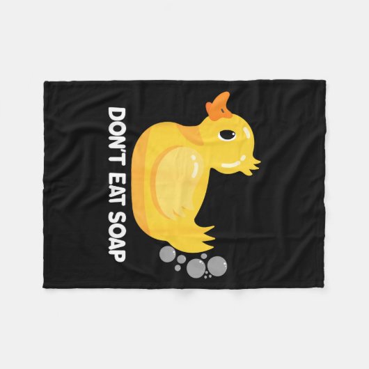 Don't Eat Soap Funny Duck Fart Fleecedecke (Vorderseite (Horizontal))