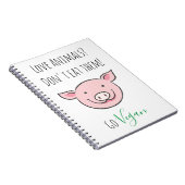 Don't eat them Vegan with cute cartoon farm animal Notizblock (Rechte Seite)