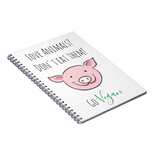 Don't eat them Vegan with cute cartoon farm animal Notizblock (Rechte Seite)
