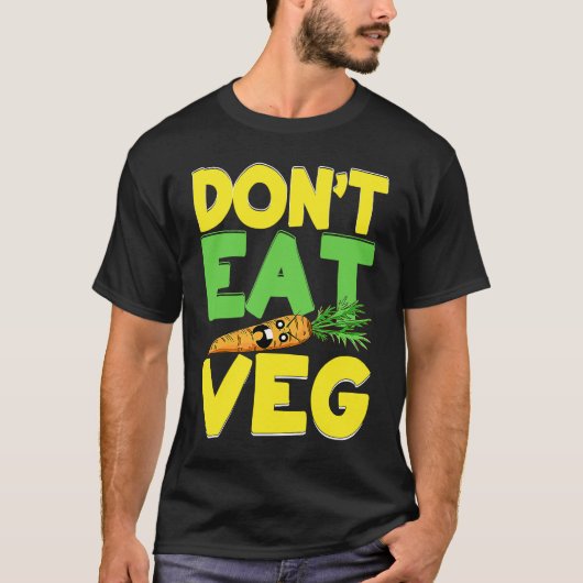 Don't Eat Veg Angry Carrot Costume Vegans T-Shirt (Vorderseite)