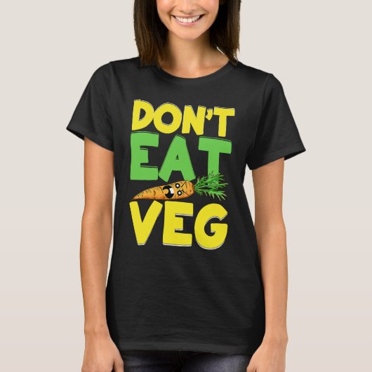 Don't Eat Veg Angry Carrot Costume Vegans T-Shirt (Vorderseite)