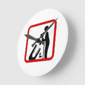 Don't Feed Daughter To The Crocodile Zoo Sign Runde Wanduhr (Winkel)