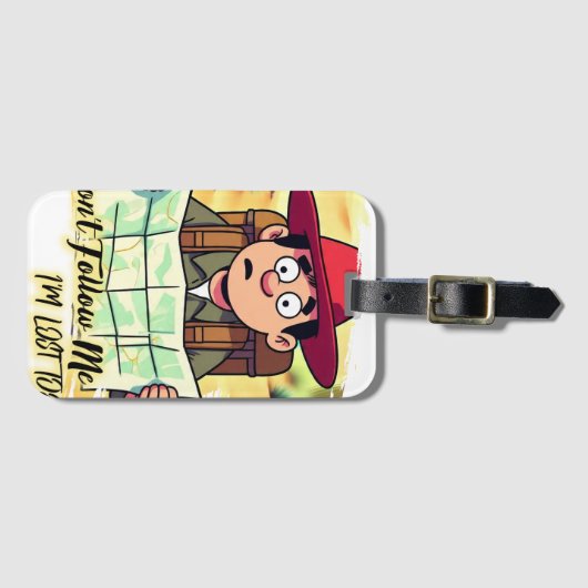 Don't follow me design gepäckanhänger (Vorderseite (Horizontal))