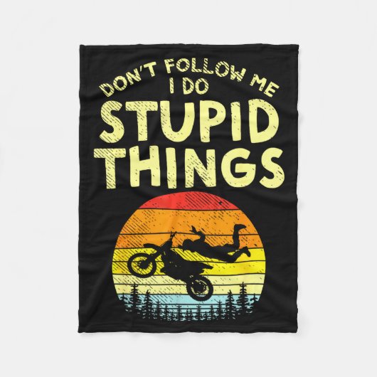 Dont Follow Me Stud Things Funny Motocross Dirt Bi Fleecedecke (Vorderseite)