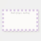 Don't Forget Darling | Cute Lavender Check Post-it Klebezettel (Vorderseite)
