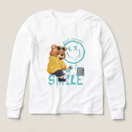 "Don't Forget to Smile" Artist Bear Long-Sleeve Sh