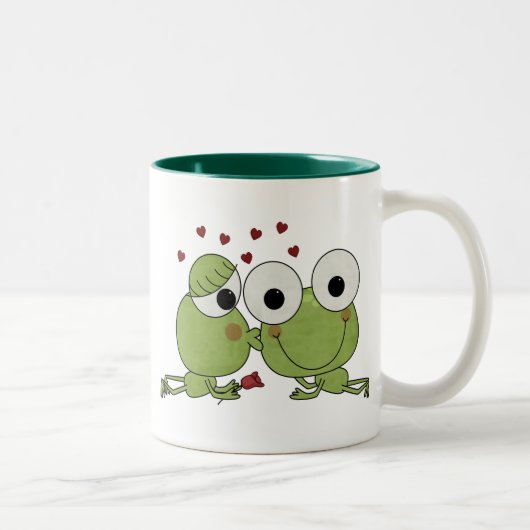 Don't Frog-et the Kiss Valentine Gifts Zweifarbige Tasse (Rechts)