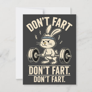 🏋️ ‍ ♂️ Don't Furz Bunny - Funny Gym Spaß Postkarte