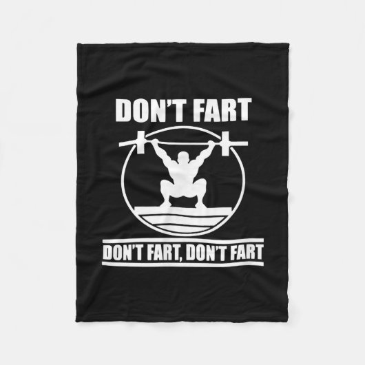 Dont Furz Funny Gym Workout Squat für Bodybuilder Fleecedecke (Vorderseite)