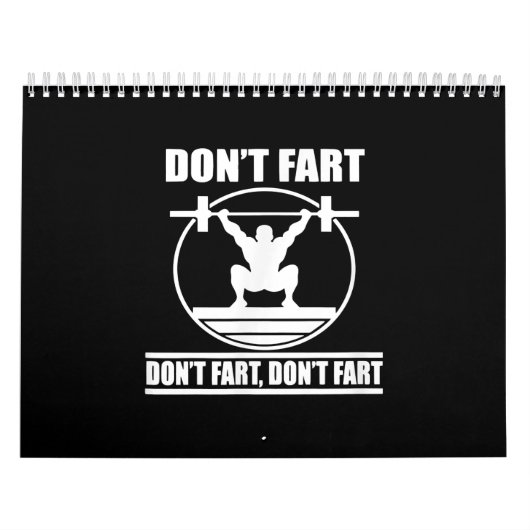 Dont Furz Funny Gym Workout Squat für Bodybuilder Kalender (Titelbild)