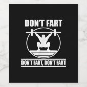 Dont Furz Funny Gym Workout Squat für Bodybuilder Weinetikett (Einzelnes Label)