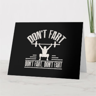 Dont Furz Funny Ness Gym Workout Weight Squash Karte