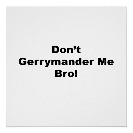 Don't Gerrymander Me Bro Protest Poster (Vorderseite)