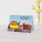 Don't Get too Comfortable, Old Cat in Pan with Bow Karte (Gelbe Blume)