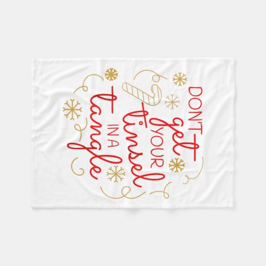 Don't Get Your Tinsel In A Tangle Christmas Raglan Fleecedecke (Vorderseite (Horizontal))