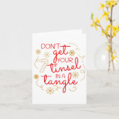 Don't Get Your Tinsel In A Tangle Christmas Raglan Karte (Gelbe Blume)