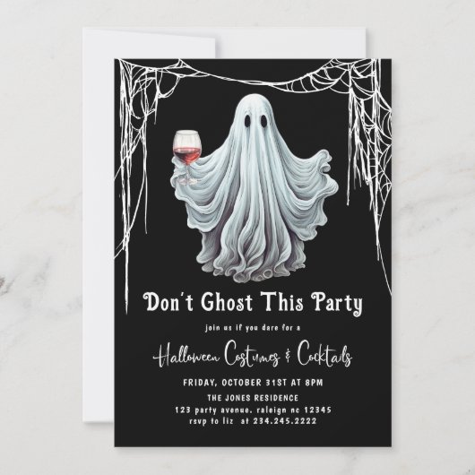 Dont Ghost Dieses Party Erwachsene Halloween Einladung (Vorderseite)