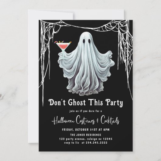 Dont Ghost Dieses Party Erwachsene Halloween Einladung (Vorderseite)