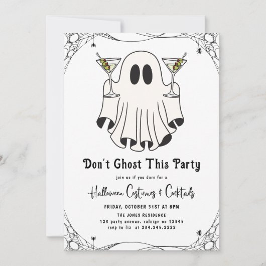 Dont Ghost Dieses Party Martini Halloween-Party Einladung (Vorderseite)