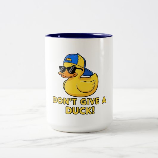 Don't Give a Duck Wordplay Zweifarbige Tasse (Mittel)