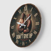 Don't Give Up Boxing Gloves Große Wanduhr (Winkel)