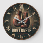 Don't Give Up Boxing Gloves Große Wanduhr (Vorderseite)