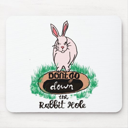 Dont Go Down The Rabbit Hole Womens Red  Mousepad (Vorne)