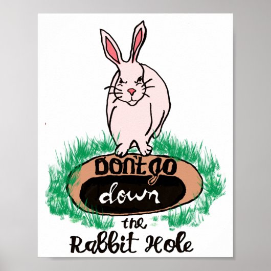Dont Go Down The Rabbit Hole Womens Red Poster (Vorne)