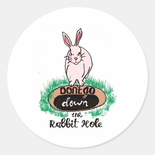 Dont Go Down The Rabbit Hole Womens Red  Runder Aufkleber (Vorderseite)
