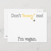 Don't 'Honey' I’m Vegan Postkarte (Vorne/Hinten)