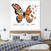 Dont Jusr Fly Soar Butterflies und Blume Leinwanddruck (Insitu (Schlafzimmer))